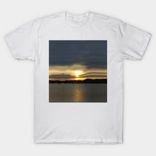 Sun setting over the River Plym T-Shirt